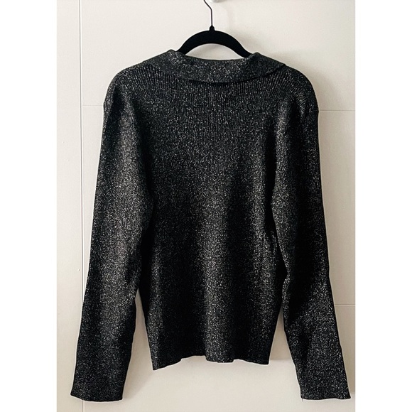 1.STATE Ribbed Silver Thread Polo Sweater - Picture 3 of 8